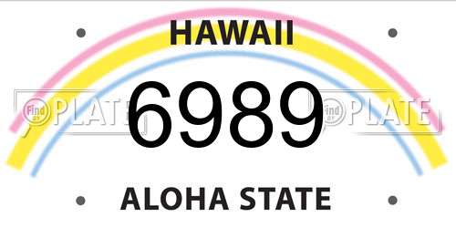 6989 Hawaii License Plate
