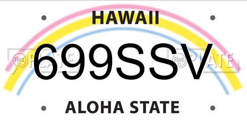 699SSV Hawaii License Plate