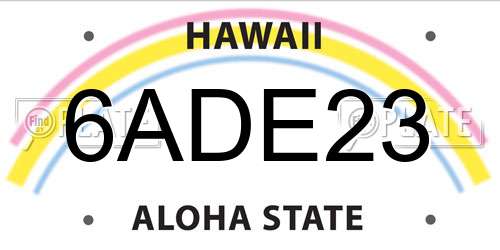 6ADE23 Hawaii License Plate