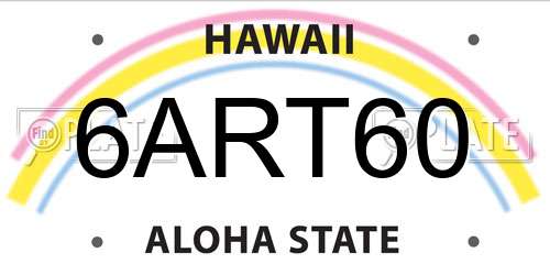 6ART60 Hawaii License Plate