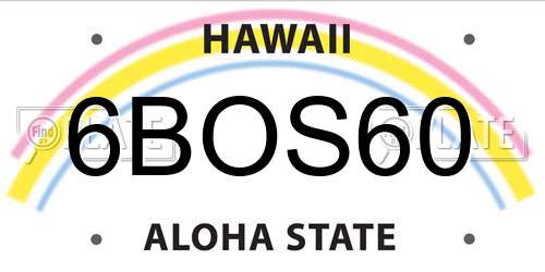 6BOS60 Hawaii License Plate
