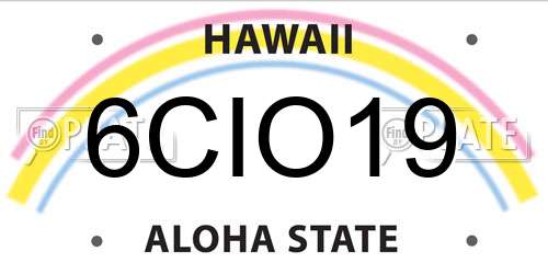 6CIO19 Hawaii License Plate