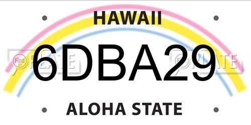 6DBA29 Hawaii License Plate