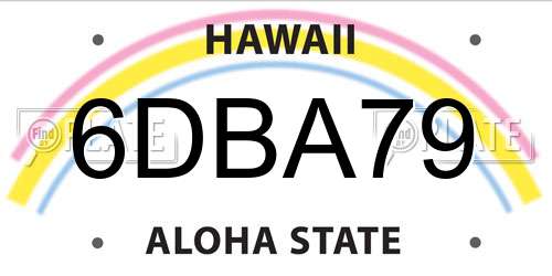 6DBA79 Hawaii License Plate