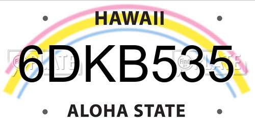 6DKB535 Hawaii License Plate