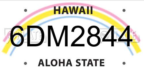 6DM2844 Hawaii License Plate