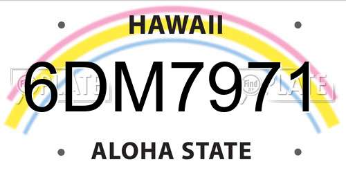 6DM7971 Hawaii License Plate