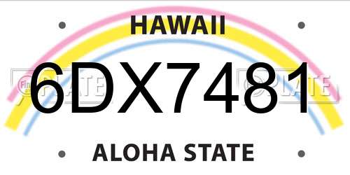 6DX7481 Hawaii License Plate