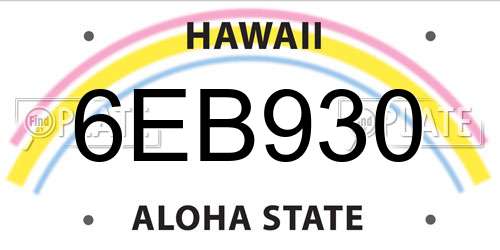 6EB930 Hawaii License Plate