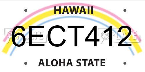 6ECT412 Hawaii License Plate