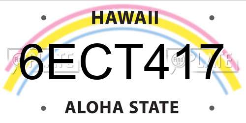 6ECT417 Hawaii License Plate