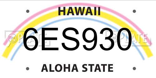 6ES930 Hawaii License Plate