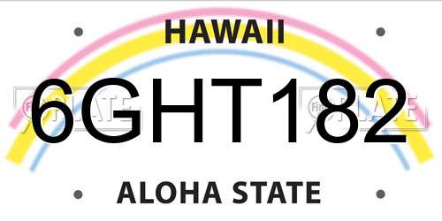 6GHT182 Hawaii License Plate