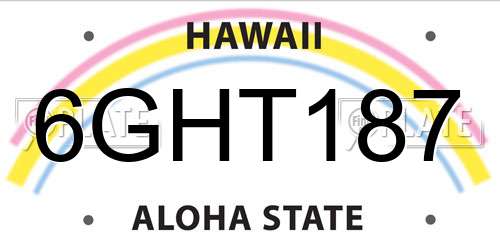 6GHT187 Hawaii License Plate