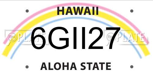 6GII27 Hawaii License Plate