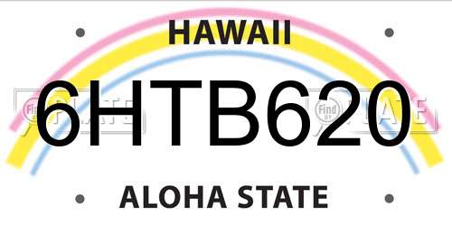 6HTB620 Hawaii License Plate