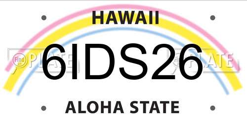 6IDS26 Hawaii License Plate