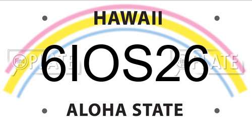 6IOS26 Hawaii License Plate