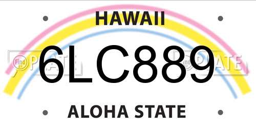 6LC889 Hawaii License Plate