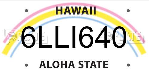 6LLI640 Hawaii License Plate