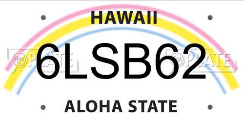 6LSB62 Hawaii License Plate