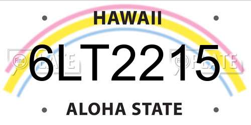 6LT2215 Hawaii License Plate