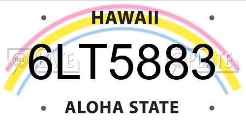 6LT5883 Hawaii License Plate