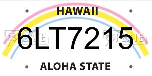 6LT7215 Hawaii License Plate