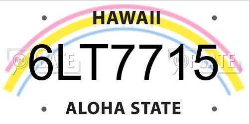 6LT7715 Hawaii License Plate