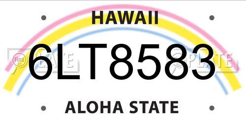 6LT8583 Hawaii License Plate