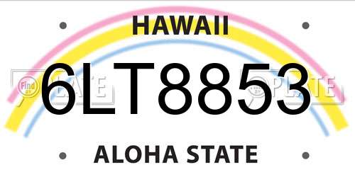 6LT8853 Hawaii License Plate