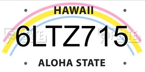 6LTZ715 Hawaii License Plate