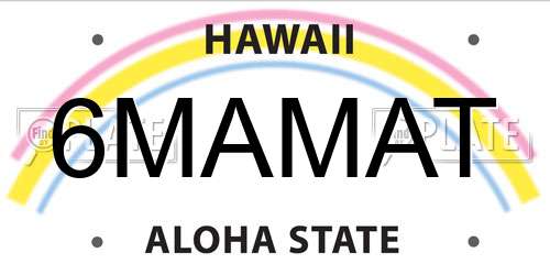 6MAMAT Hawaii License Plate