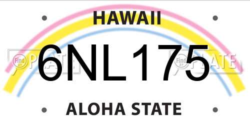 6NL175 Hawaii License Plate