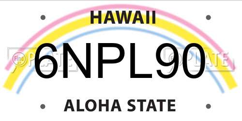 6NPL90 Hawaii License Plate