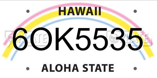 6OK5535 Hawaii License Plate