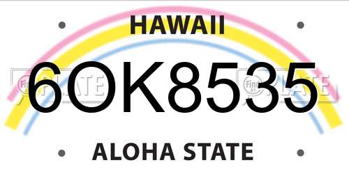 6OK8535 Hawaii License Plate