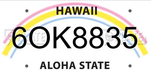 6OK8835 Hawaii License Plate