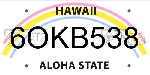 6OKB538 Hawaii License Plate