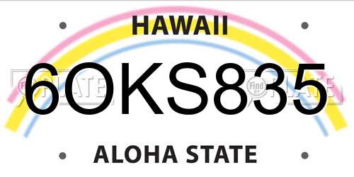 6OKS835 Hawaii License Plate