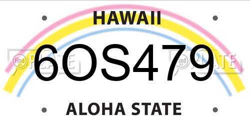 6OS479 Hawaii License Plate