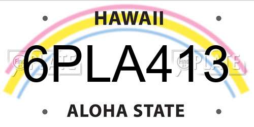 6PLA413 Hawaii License Plate