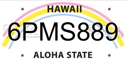 6PMS889 Hawaii License Plate