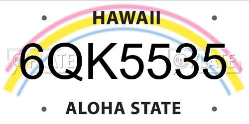 6QK5535 Hawaii License Plate