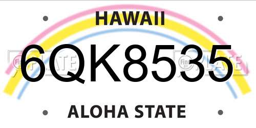 6QK8535 Hawaii License Plate