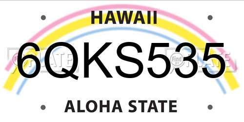 6QKS535 Hawaii License Plate