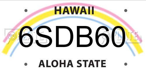 6SDB60 Hawaii License Plate