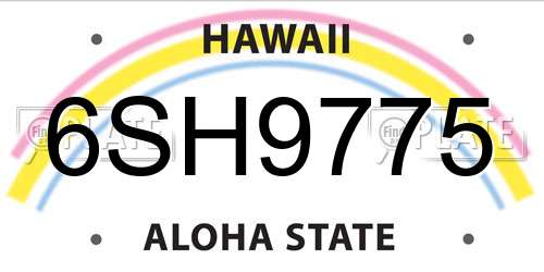6SH9775 Hawaii License Plate