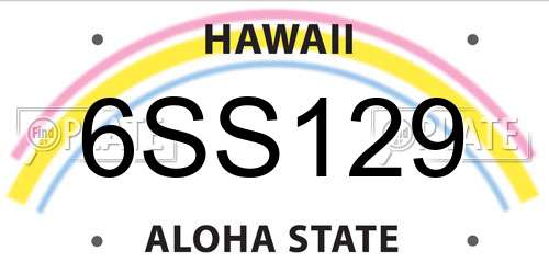 6SS129 Hawaii License Plate