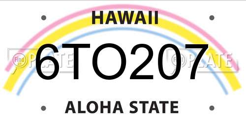 6TO207 Hawaii License Plate